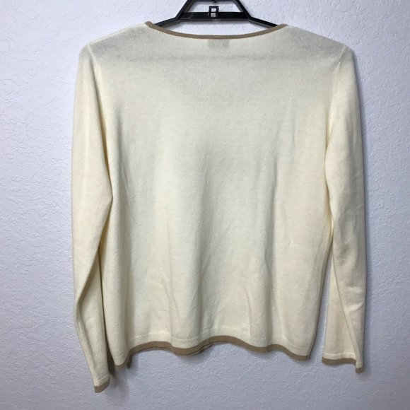 Weill Paris VINTAGE Cream/Tan Sequin Bow Sweater - Picture 9 of 11